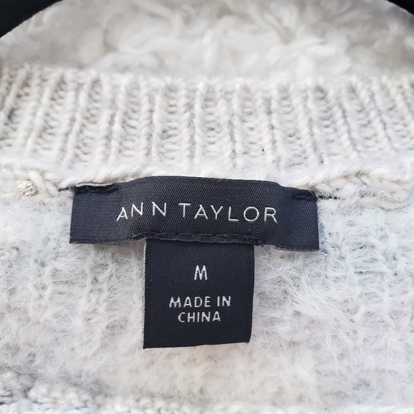 Ann Taylor Fair Isle Grey Sweater Dress Medium - Picture 8 of 11